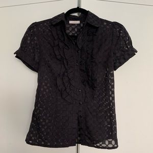 Kaitlyn Black Ruffle Blouse